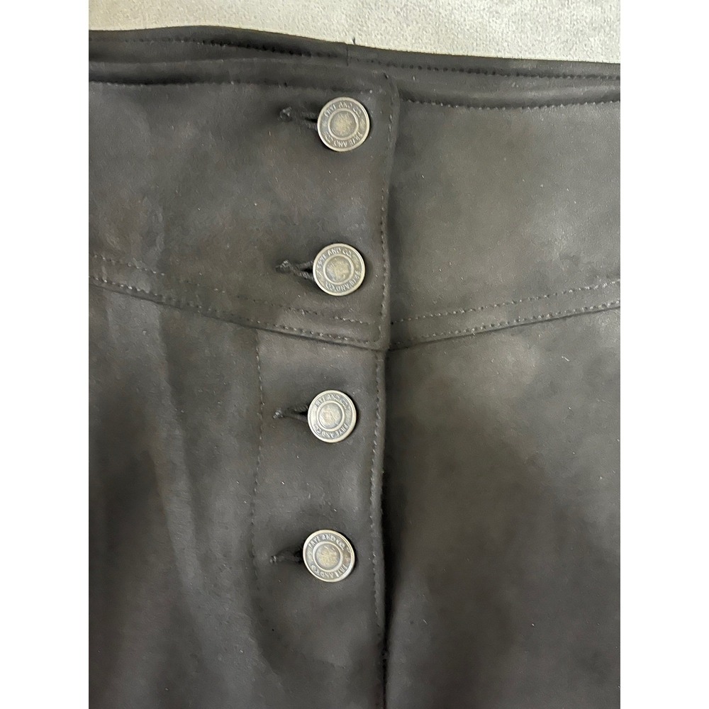 Frye and Co Black Faux Suede Button Front Midi Skirt NWT 110041579 Size Medium - Picture 6 of 8